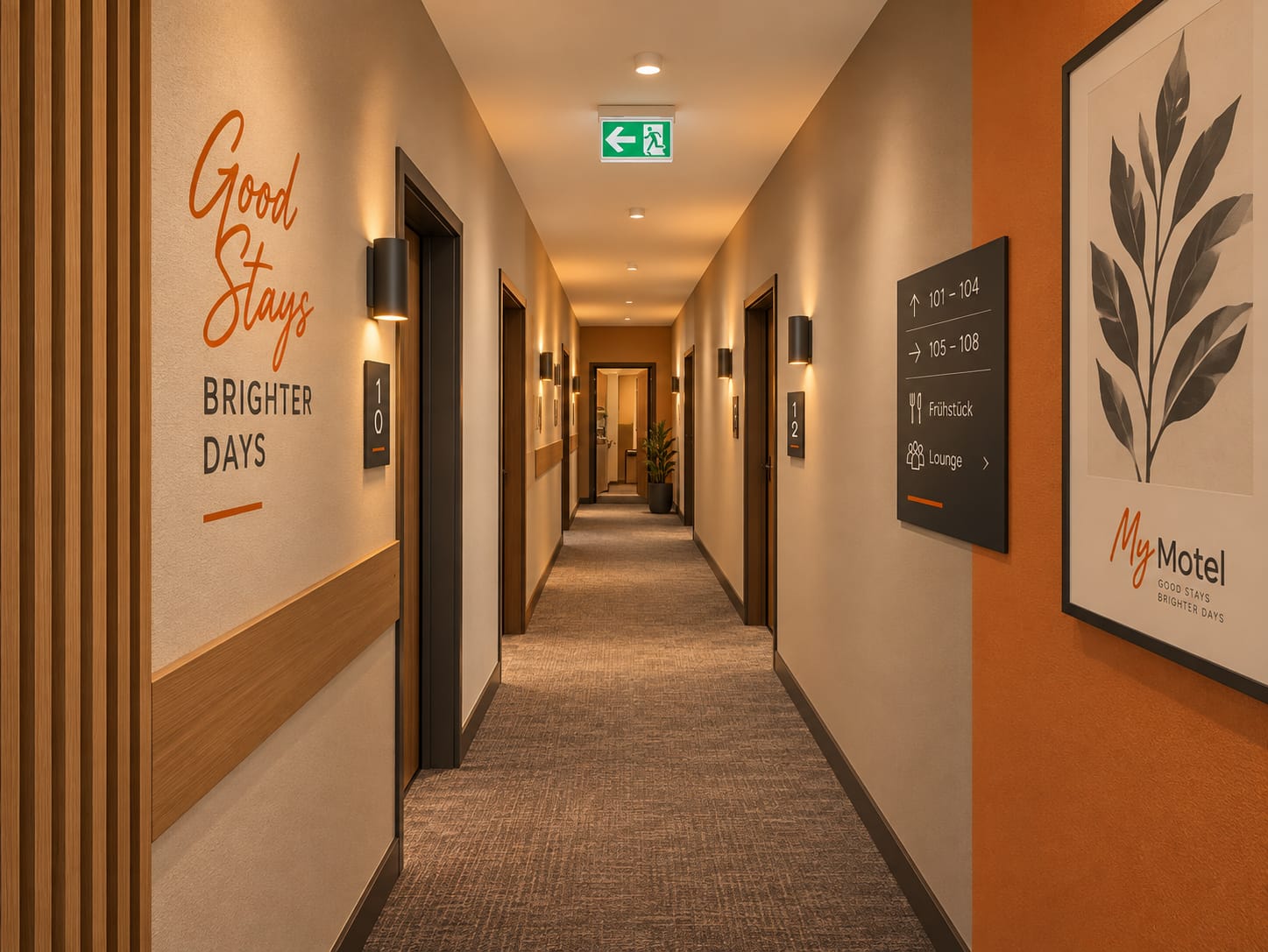 Proposed My Motel corridor and wayfinding concept